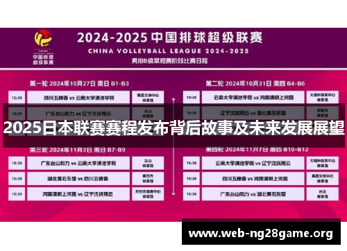 2025日本联赛赛程发布背后故事及未来发展展望